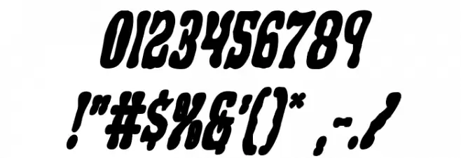 Black Gunk Bold Italic Font OTHER CHARS