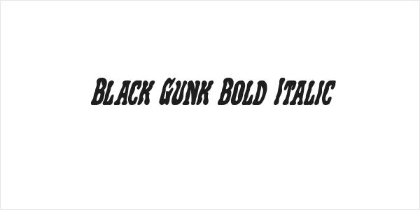 Black Gunk Bold Italic Logo