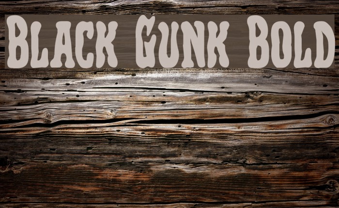 Black Gunk Bold Font examples