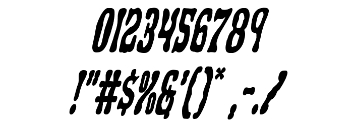 Black Gunk Condensed Italic Font OTHER CHARS