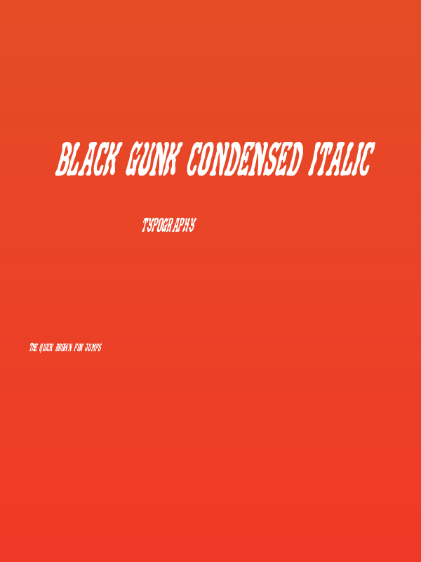 Black Gunk Condensed Italic Poster