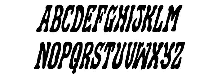 Black Gunk Condensed Italic Font LOWERCASE