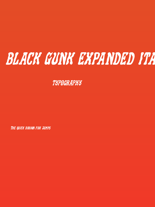 Black Gunk Expanded Italic Poster