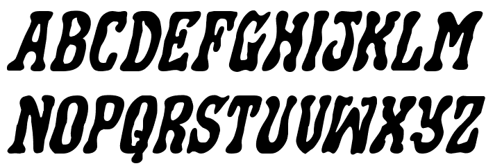 Black Gunk Expanded Italic Font LOWERCASE