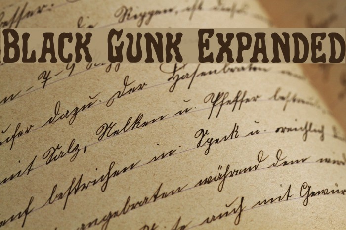 Black Gunk Expanded Font examples