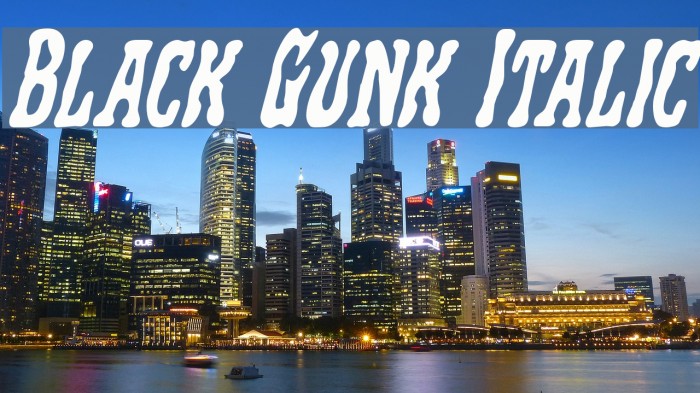 Black Gunk Italic Font examples