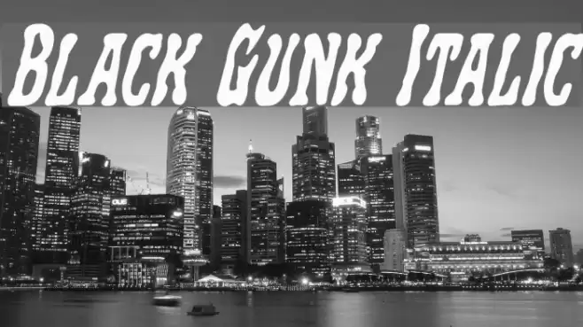 Black Gunk Italic Font examples