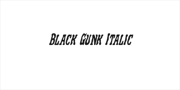 Black Gunk Italic Logo
