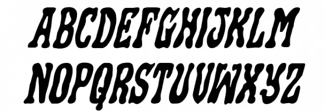 Black Gunk Italic Font Litere mici