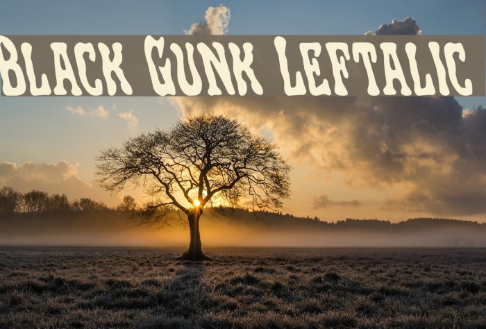 Black Gunk Leftalic Caratteri examples