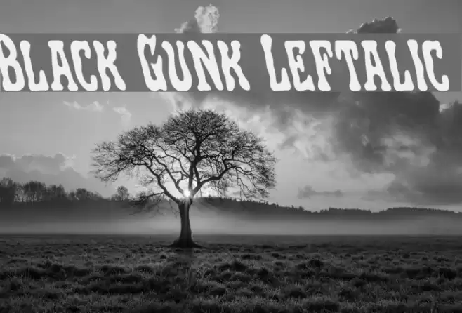Black Gunk Leftalic Caratteri examples