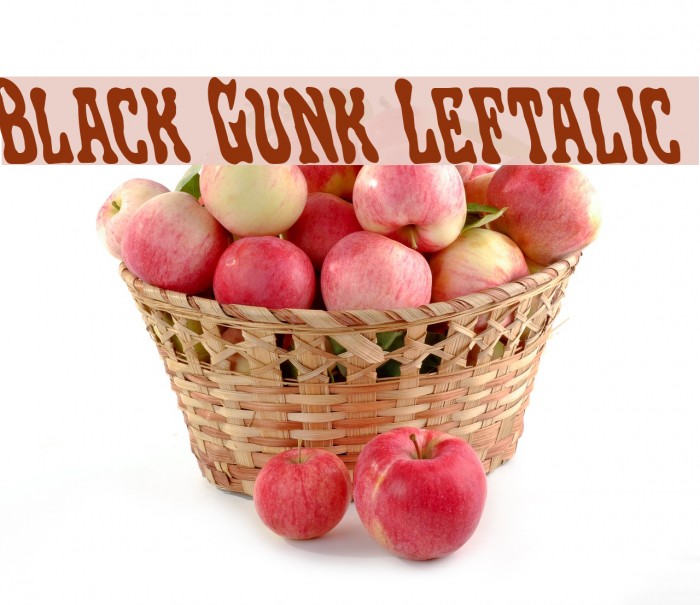 Black Gunk Leftalic Caratteri examples