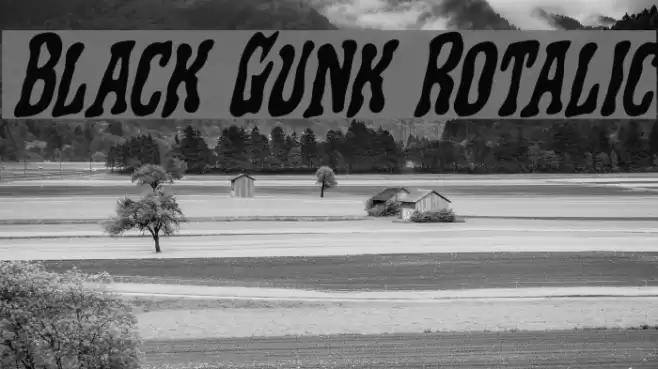 Black Gunk Rotalic Font examples