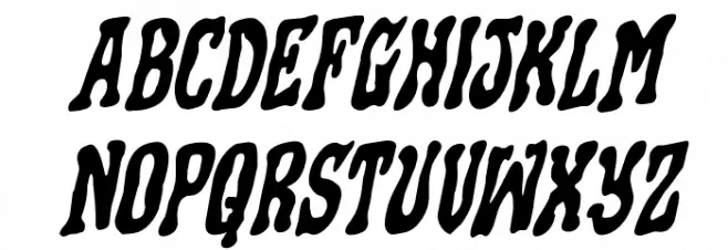 Black Gunk Rotalic फ़ॉन्ट लोअरकेस