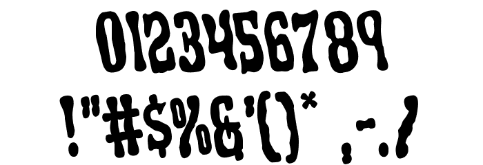 Black Gunk Rotated Font OTHER CHARS
