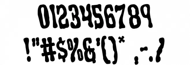 Black Gunk Rotated Schriftart Anderer Schreiben