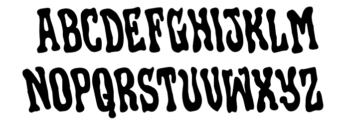 Black Gunk Rotated Font LOWERCASE