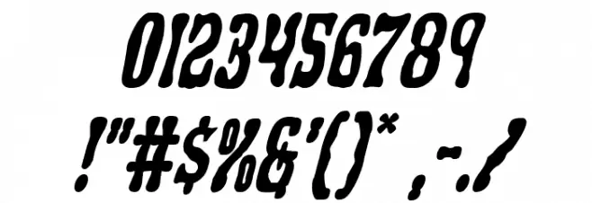 Black Gunk Staggered Italic Font OTHER CHARS