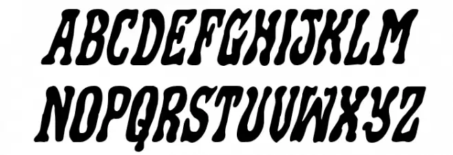 Black Gunk Staggered Italic Schriftart Groß