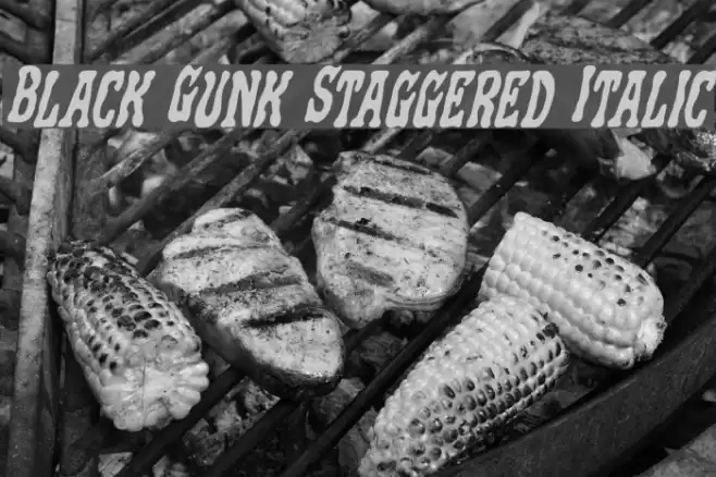 Black Gunk Staggered Italic Font examples