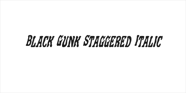 Black Gunk Staggered Italic Logo