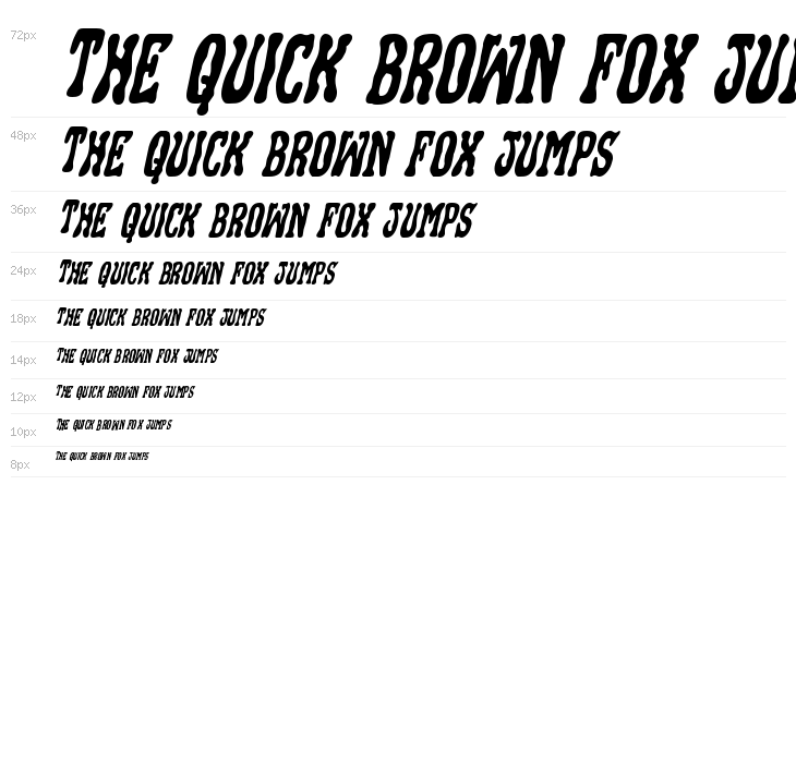 Black Gunk Staggered Italic Waterfall
