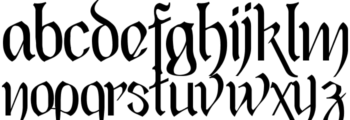 Black Heart Inertia Font LOWERCASE