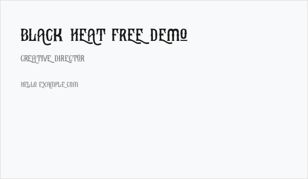 Black Heat Free Demo Business Card