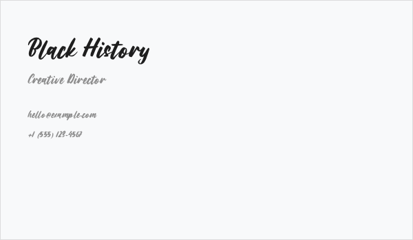 Black History Business Card