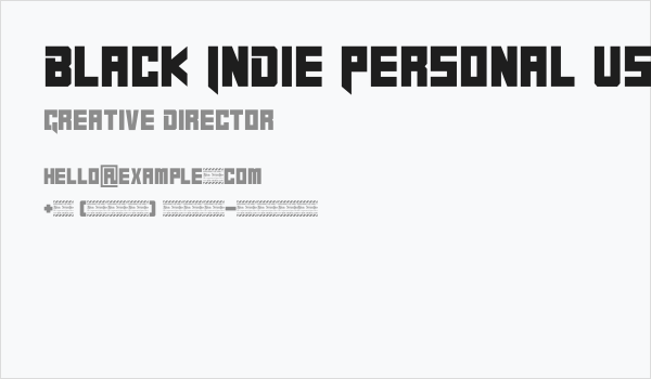 Black Indie Personal Use Business Card