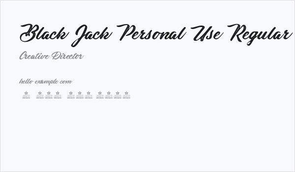 Black Jack Personal Use Regular Business Card