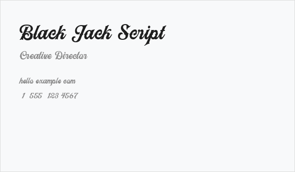 Black Jack Script Business Card