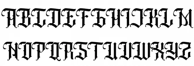 Black Klisse Free Font Regular Шрифта ВЕРХНИЙ