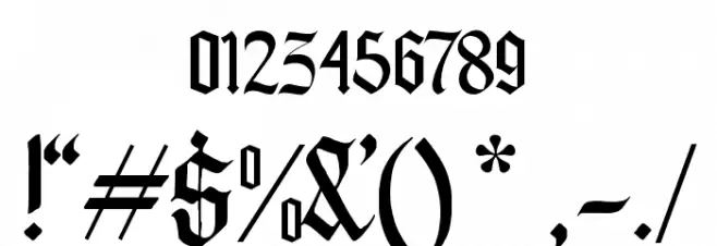 Black Knight Font OTHER CHARS