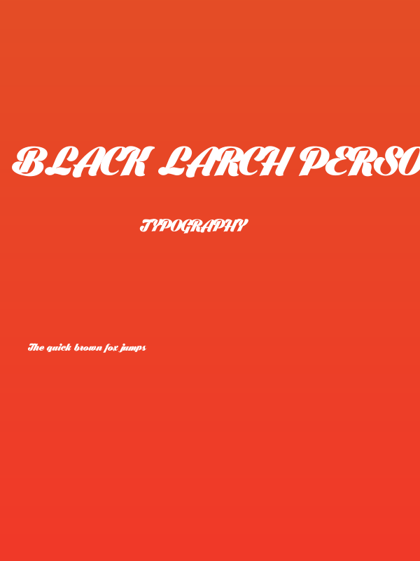Black Larch PERSONAL USE ONLY Poster