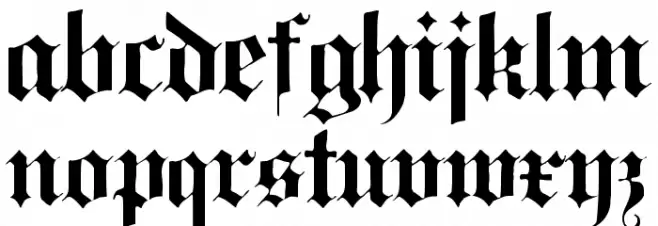 Black Letter خط أحرف صغيرة