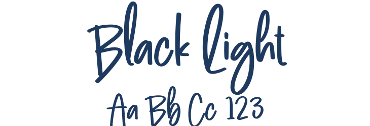 Black Light Font Preview
