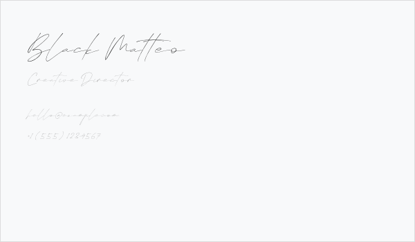 Black Matteo Business Card