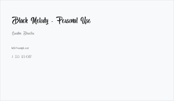 Black Melody - Personal Use Business Card