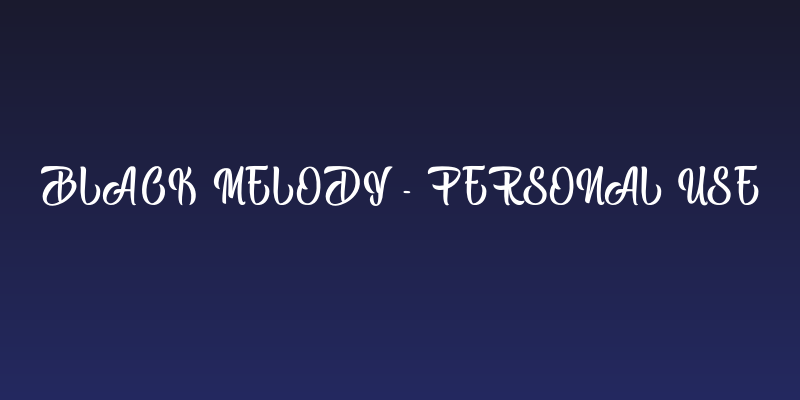 Black Melody - Personal Use Social Header