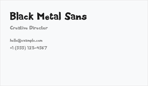 Black Metal Sans Business Card