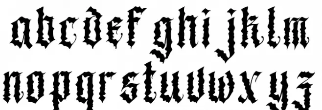 Black Metal Caratteri MINUSCOLO