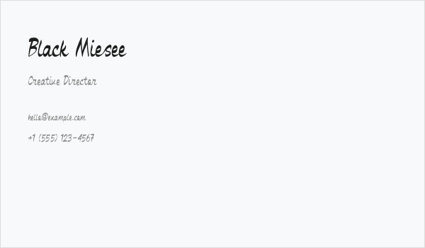 Black Miesee Business Card