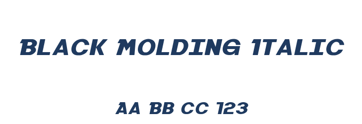 Black Molding Italic Font Preview