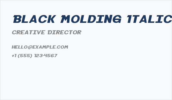 Black Molding Italic Business Card