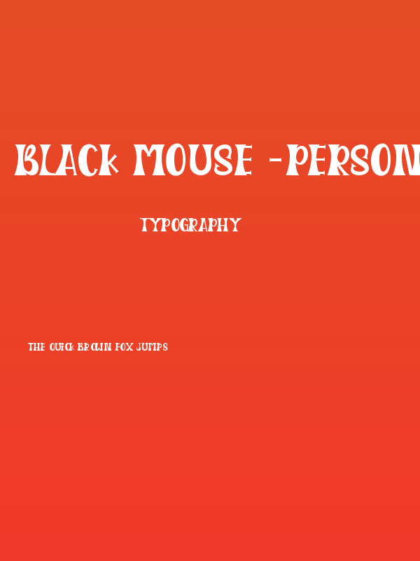 Black Mouse -Personal Use Poster