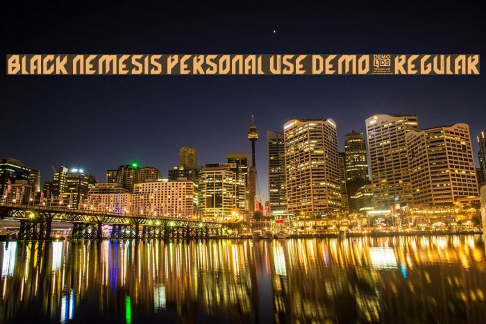 Black Nemesis Personal Use DEMO-Regular Fonte examples