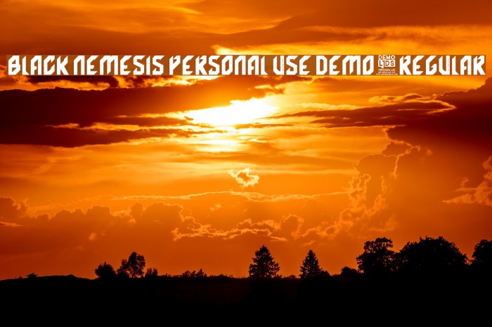 Black Nemesis Personal Use DEMO-Regular Fonte examples