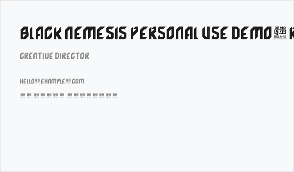 Black Nemesis Personal Use DEMO-Regular Business Card