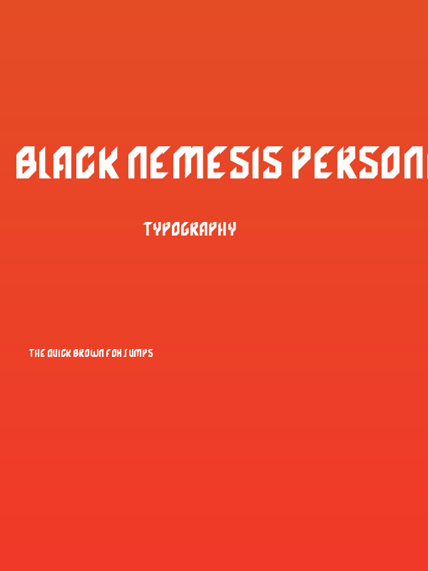 Black Nemesis Personal Use DEMO-Regular Poster